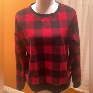 Eddie Bauer | Women’s Check Buffalo Plaid Red  Black Sweater Top Size Medium